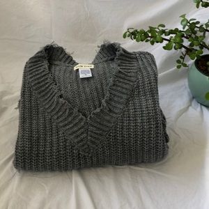 chunky frayed sweater